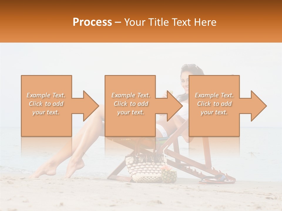 A Woman Sitting In A Chair On The Beach PowerPoint Template