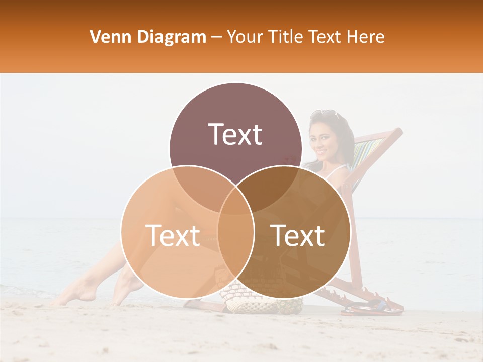 A Woman Sitting In A Chair On The Beach PowerPoint Template