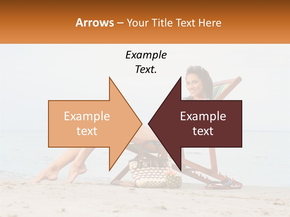 A Woman Sitting In A Chair On The Beach PowerPoint Template