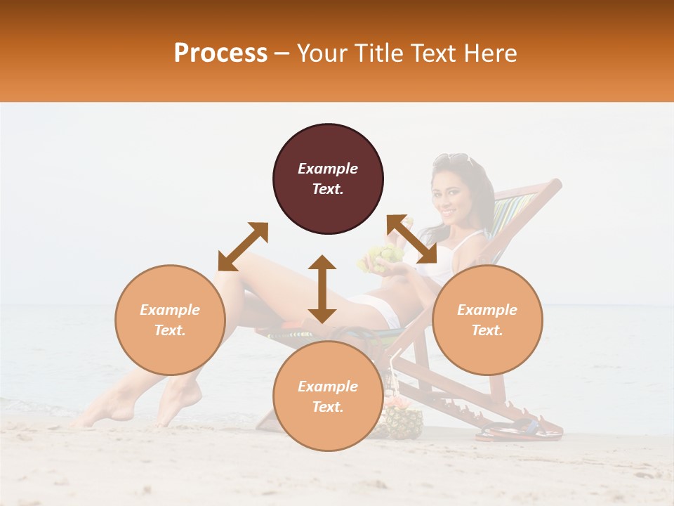 A Woman Sitting In A Chair On The Beach PowerPoint Template