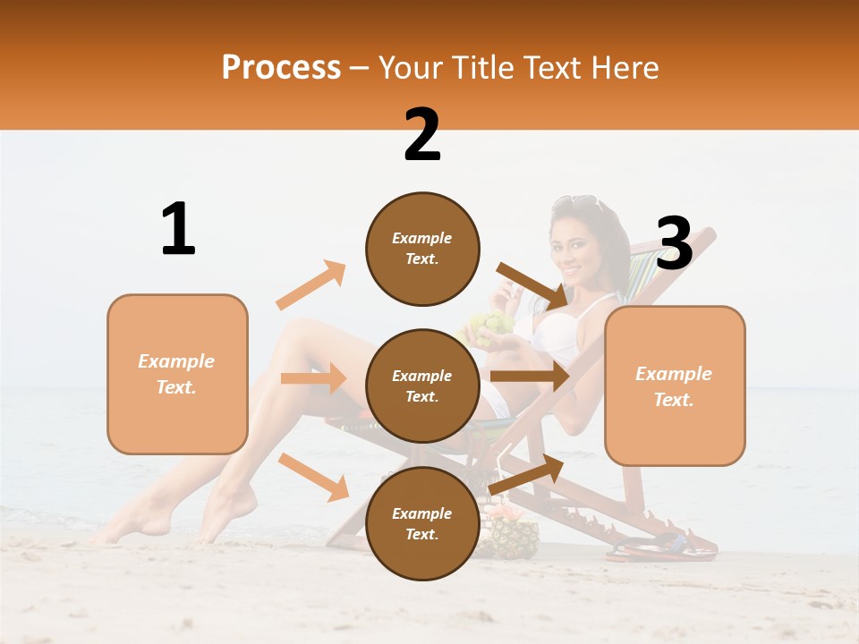A Woman Sitting In A Chair On The Beach PowerPoint Template