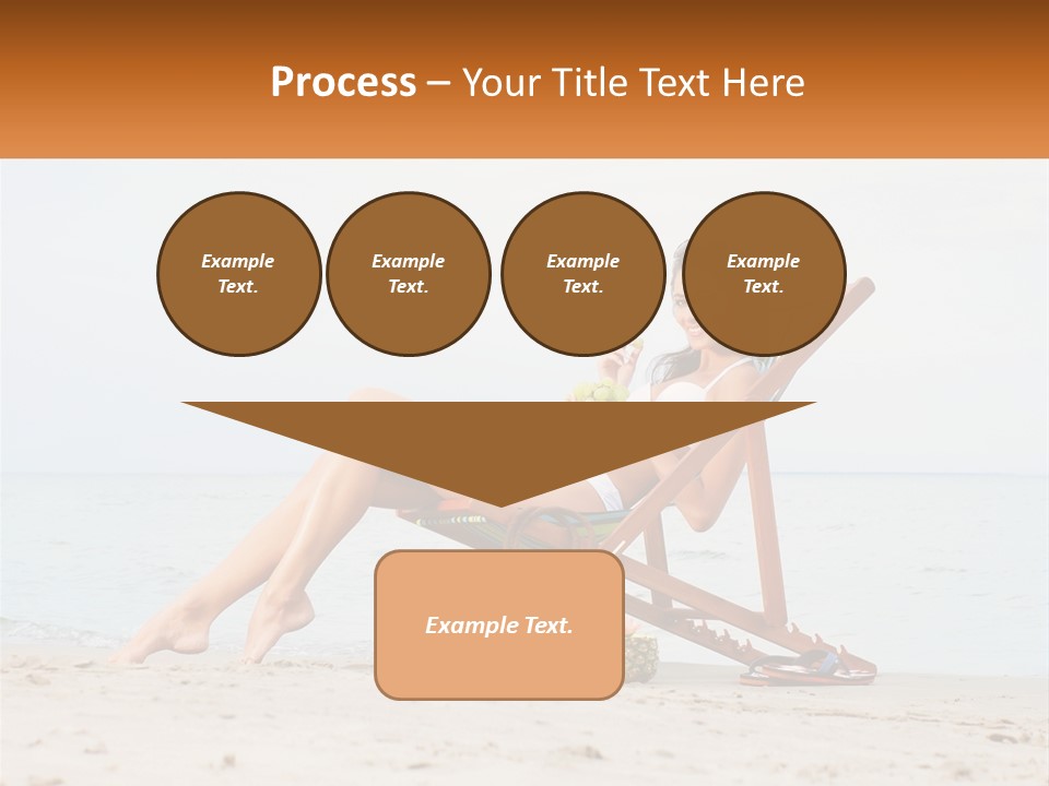 A Woman Sitting In A Chair On The Beach PowerPoint Template