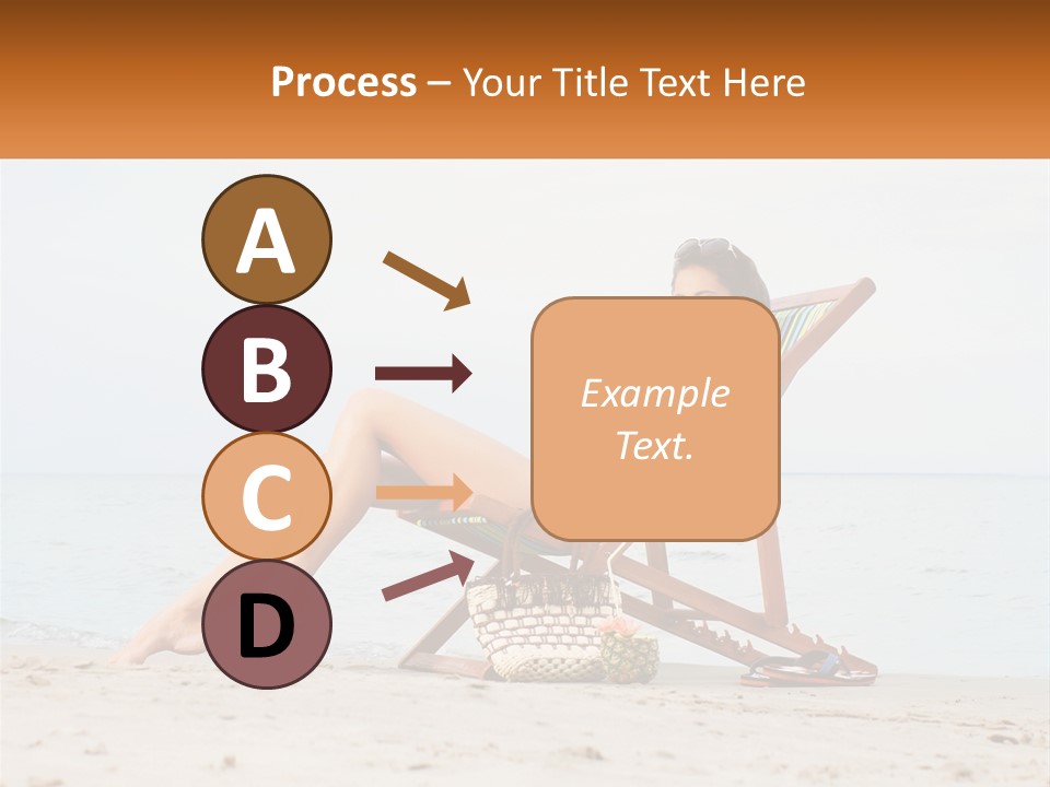 A Woman Sitting In A Chair On The Beach PowerPoint Template