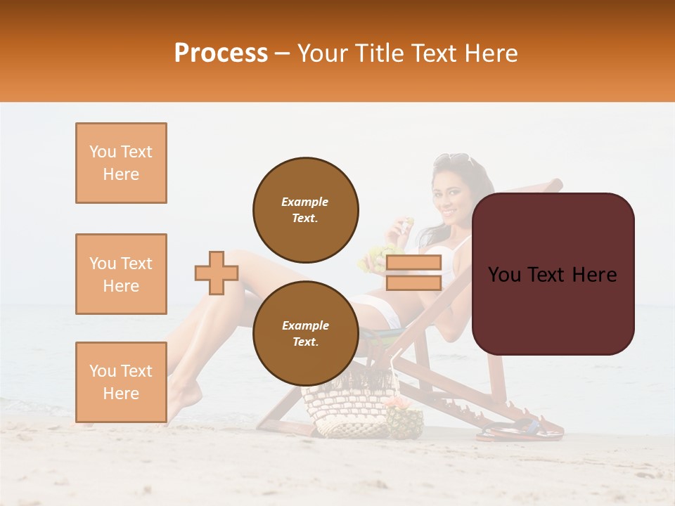 A Woman Sitting In A Chair On The Beach PowerPoint Template