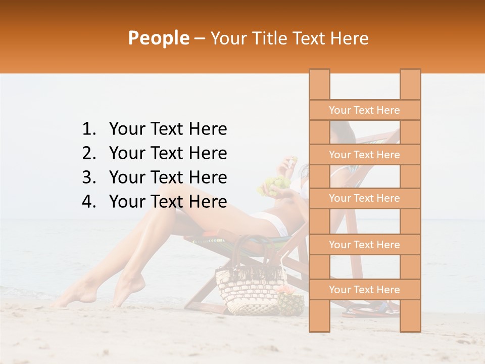 A Woman Sitting In A Chair On The Beach PowerPoint Template