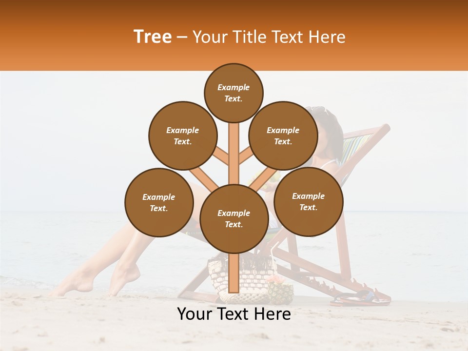 A Woman Sitting In A Chair On The Beach PowerPoint Template