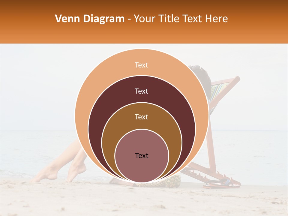 A Woman Sitting In A Chair On The Beach PowerPoint Template