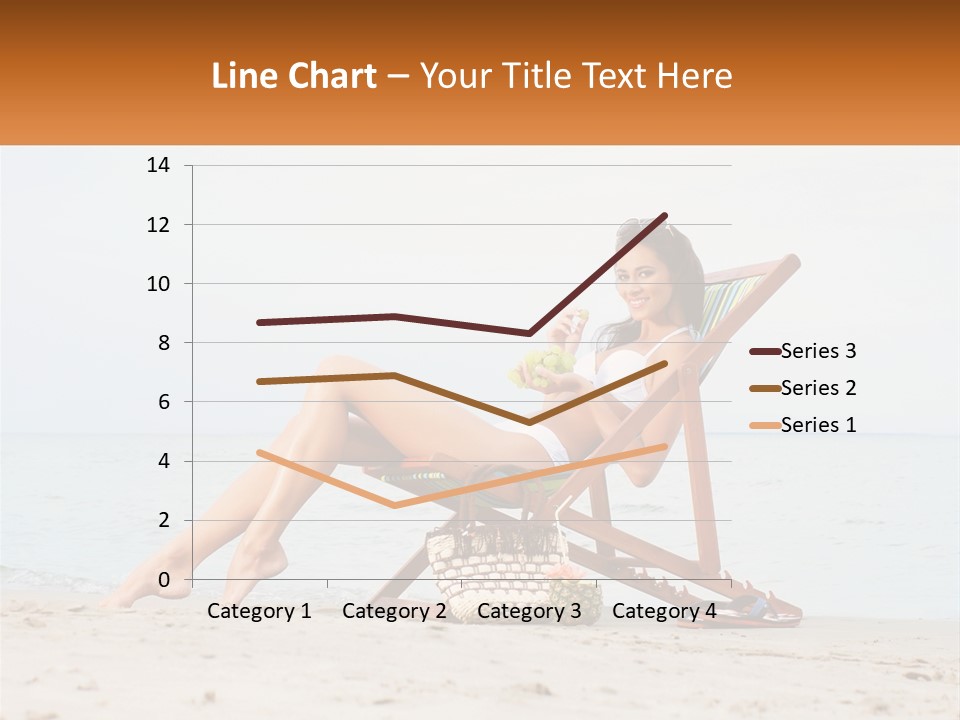 A Woman Sitting In A Chair On The Beach PowerPoint Template