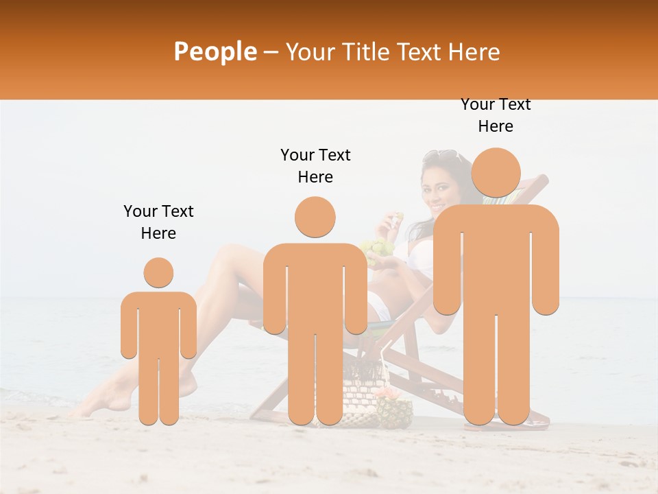 A Woman Sitting In A Chair On The Beach PowerPoint Template