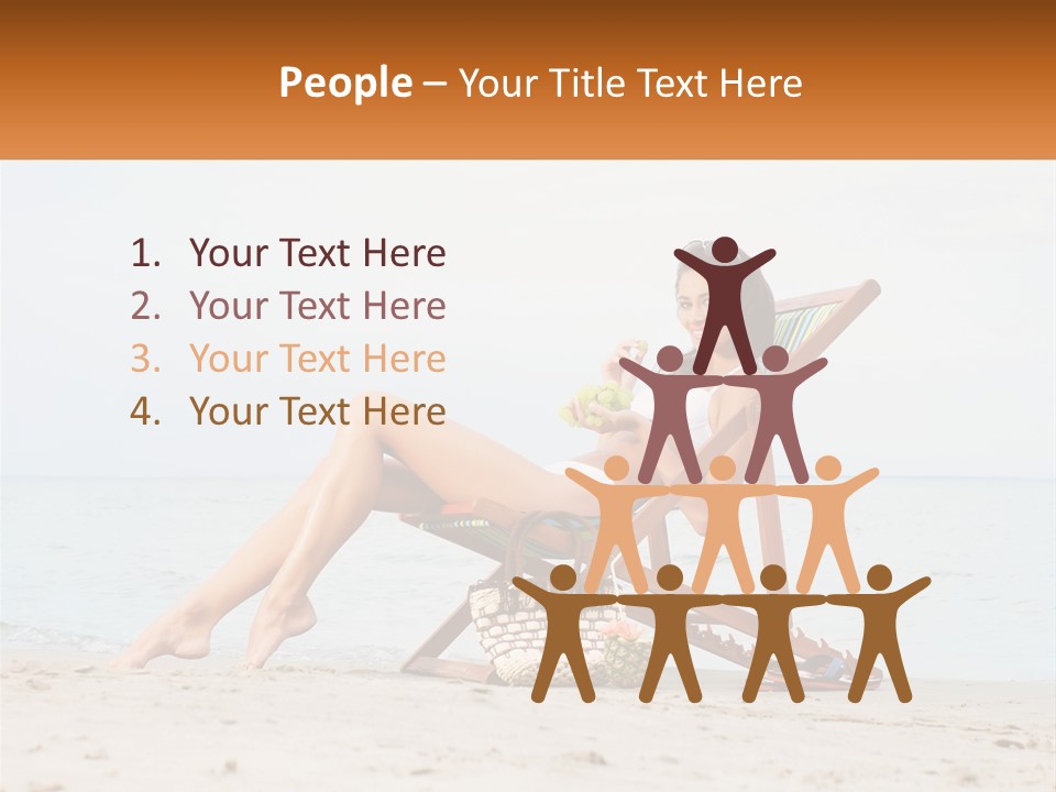 A Woman Sitting In A Chair On The Beach PowerPoint Template