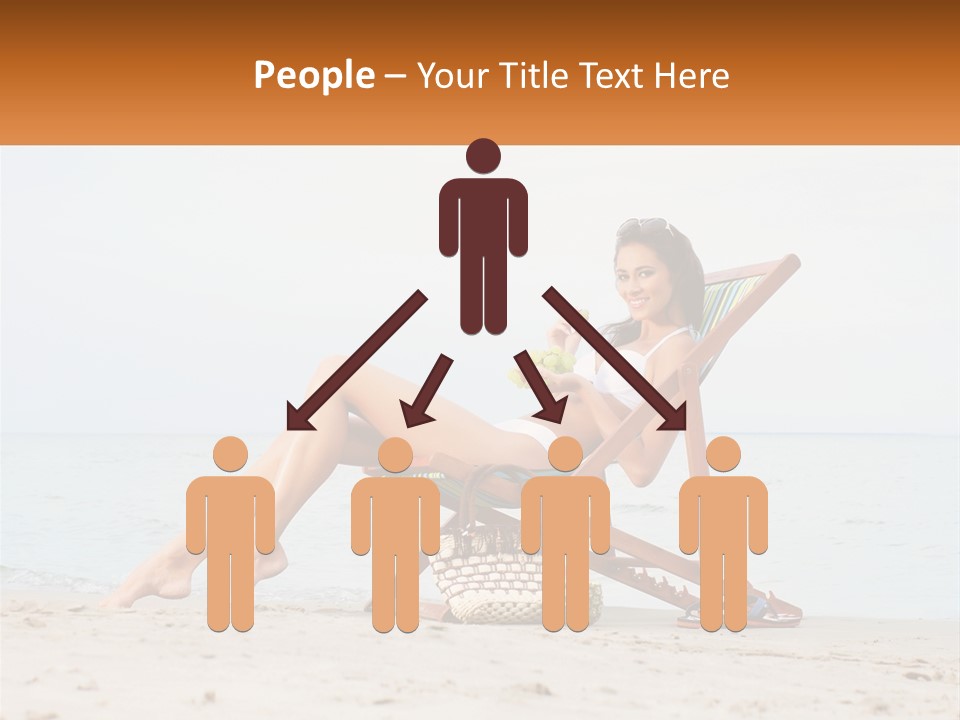 A Woman Sitting In A Chair On The Beach PowerPoint Template