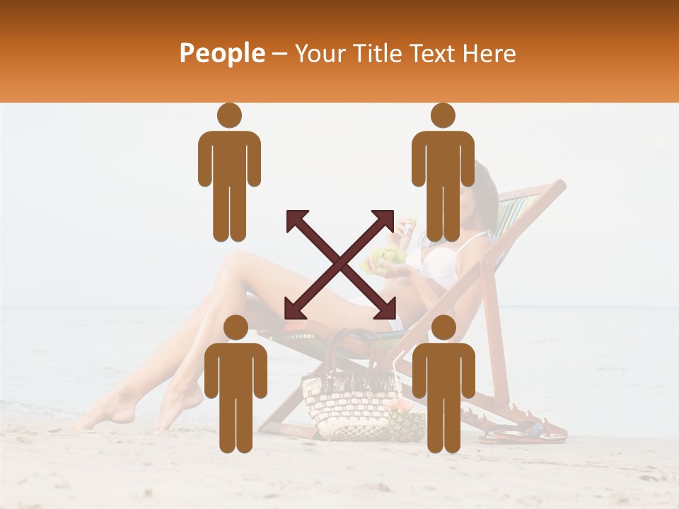 A Woman Sitting In A Chair On The Beach PowerPoint Template