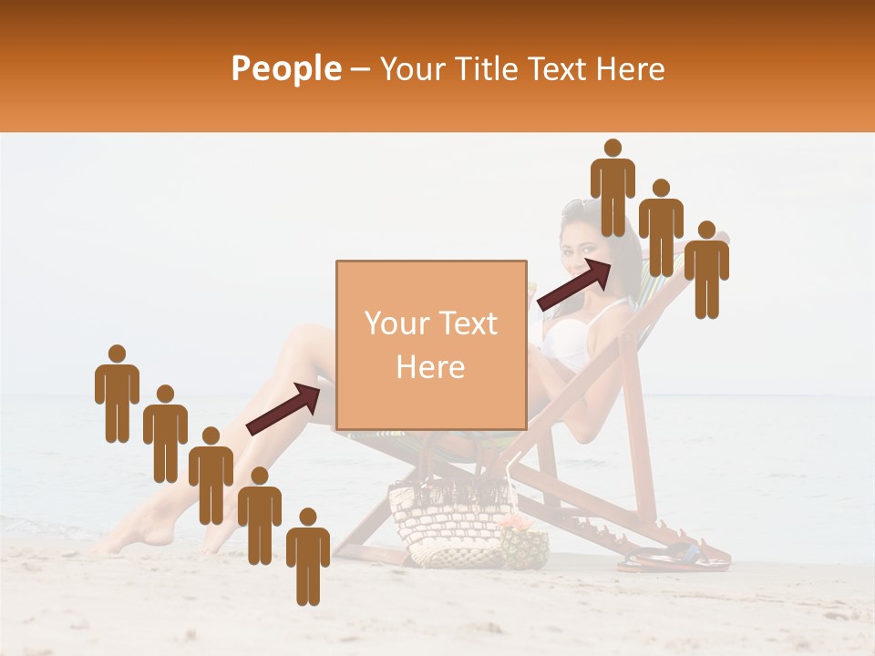 A Woman Sitting In A Chair On The Beach PowerPoint Template