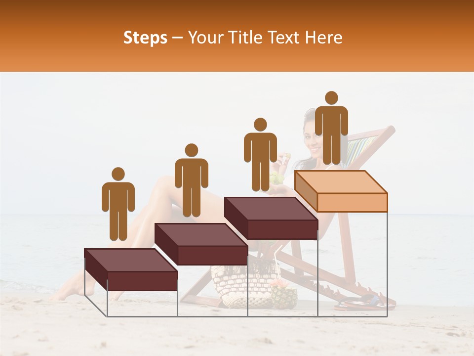 A Woman Sitting In A Chair On The Beach PowerPoint Template