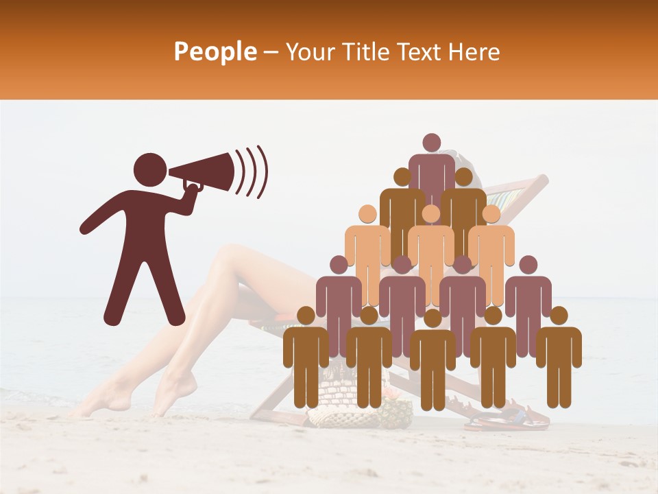 A Woman Sitting In A Chair On The Beach PowerPoint Template