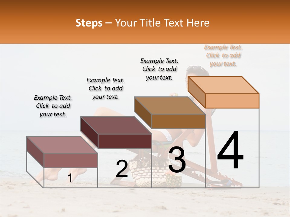 A Woman Sitting In A Chair On The Beach PowerPoint Template