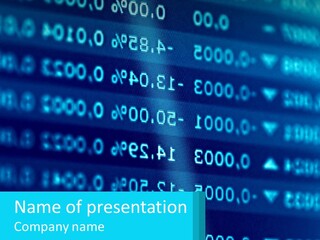 A Computer Screen With A Lot Of Numbers On It PowerPoint Template