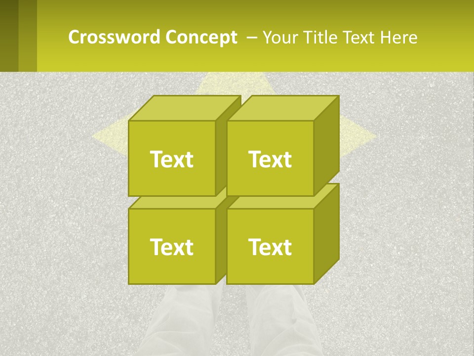A Person Standing In Front Of A Yellow Arrow PowerPoint Template