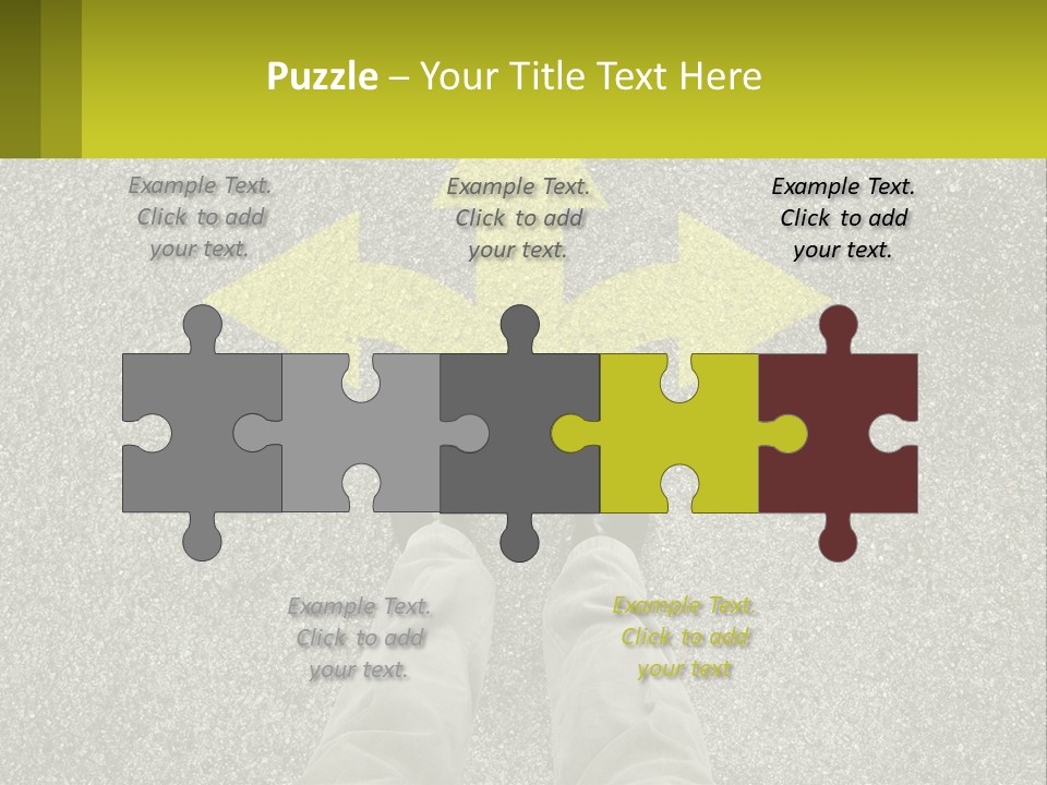 A Person Standing In Front Of A Yellow Arrow PowerPoint Template