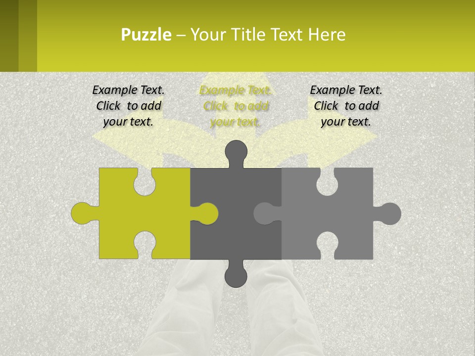 A Person Standing In Front Of A Yellow Arrow PowerPoint Template
