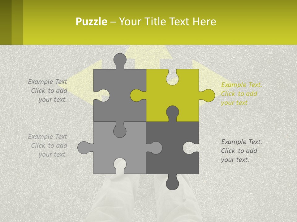 A Person Standing In Front Of A Yellow Arrow PowerPoint Template