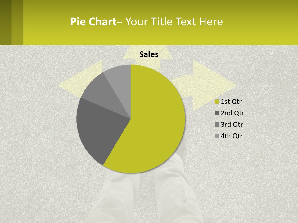 A Person Standing In Front Of A Yellow Arrow PowerPoint Template