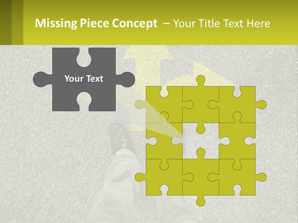 A Person Standing In Front Of A Yellow Arrow PowerPoint Template