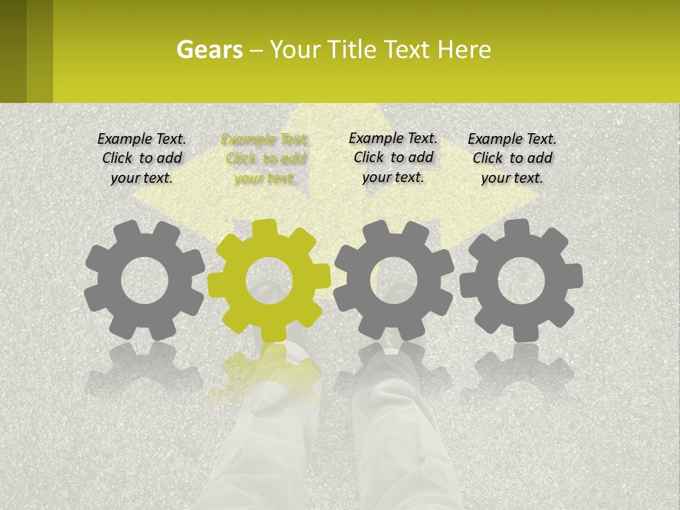 A Person Standing In Front Of A Yellow Arrow PowerPoint Template