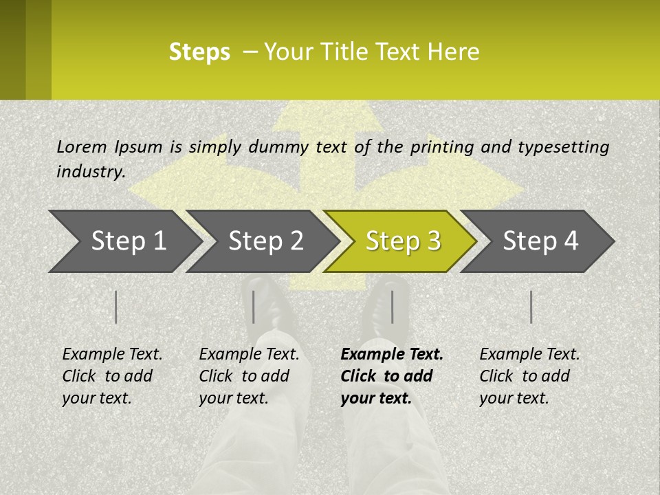 A Person Standing In Front Of A Yellow Arrow PowerPoint Template