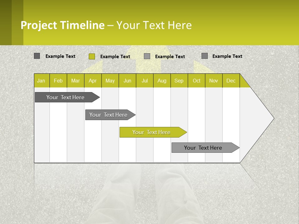 A Person Standing In Front Of A Yellow Arrow PowerPoint Template