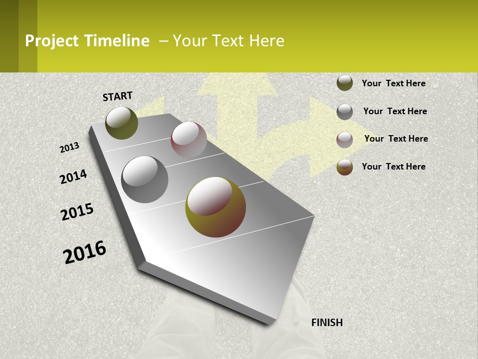 A Person Standing In Front Of A Yellow Arrow PowerPoint Template