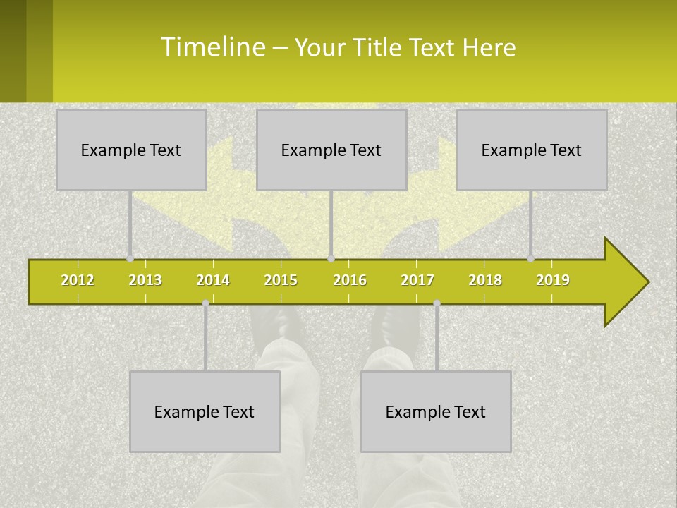 A Person Standing In Front Of A Yellow Arrow PowerPoint Template