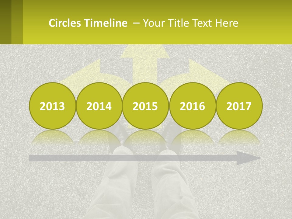 A Person Standing In Front Of A Yellow Arrow PowerPoint Template