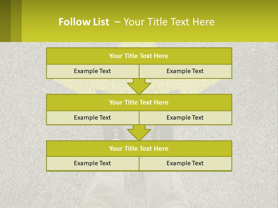 A Person Standing In Front Of A Yellow Arrow PowerPoint Template