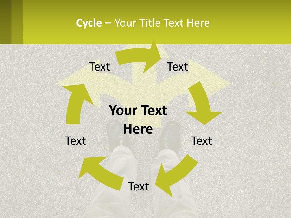 A Person Standing In Front Of A Yellow Arrow PowerPoint Template
