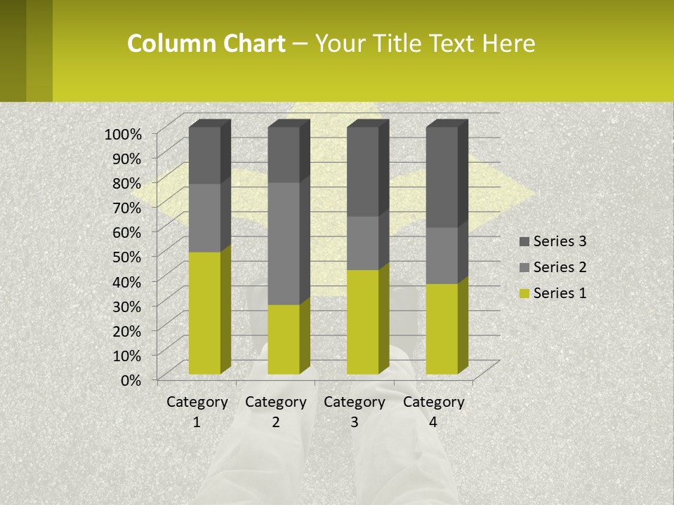 A Person Standing In Front Of A Yellow Arrow PowerPoint Template