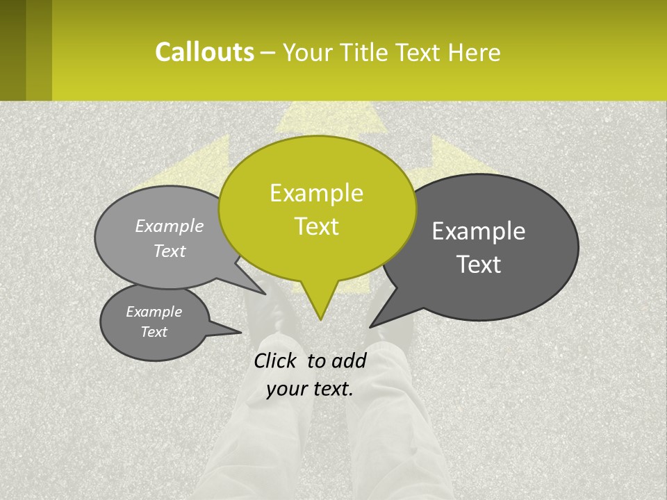 A Person Standing In Front Of A Yellow Arrow PowerPoint Template
