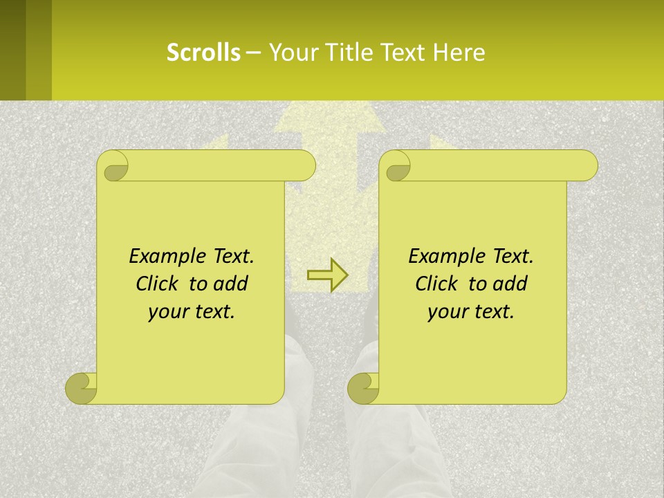 A Person Standing In Front Of A Yellow Arrow PowerPoint Template