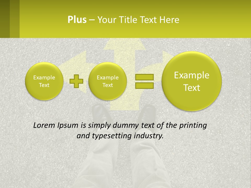 A Person Standing In Front Of A Yellow Arrow PowerPoint Template