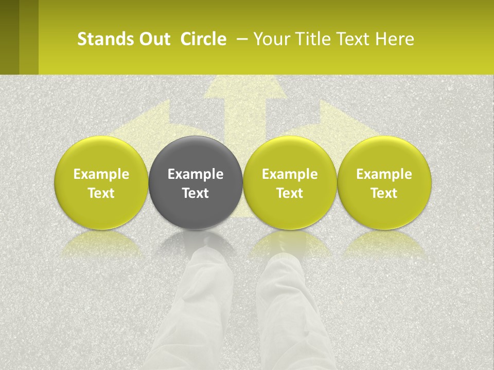 A Person Standing In Front Of A Yellow Arrow PowerPoint Template