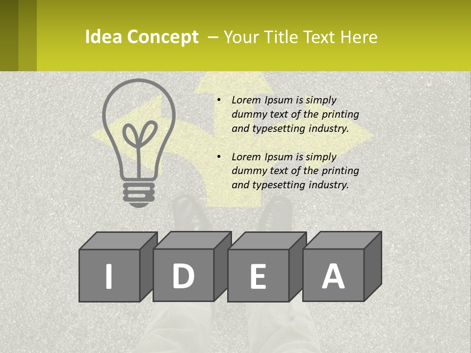 A Person Standing In Front Of A Yellow Arrow PowerPoint Template