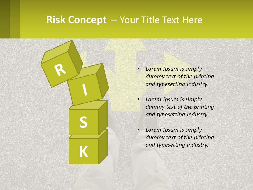 A Person Standing In Front Of A Yellow Arrow PowerPoint Template