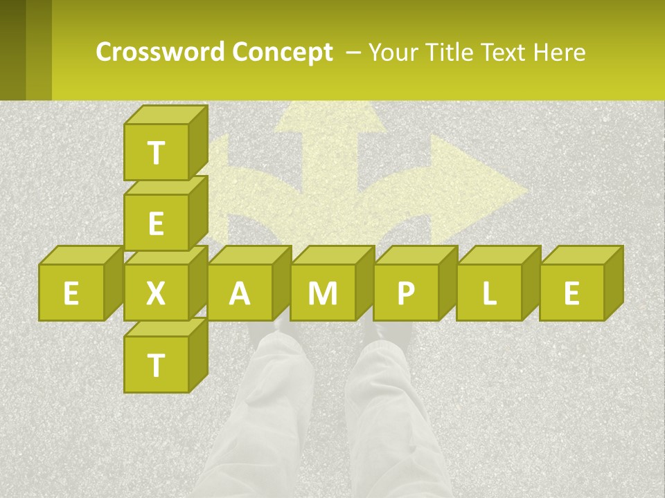 A Person Standing In Front Of A Yellow Arrow PowerPoint Template