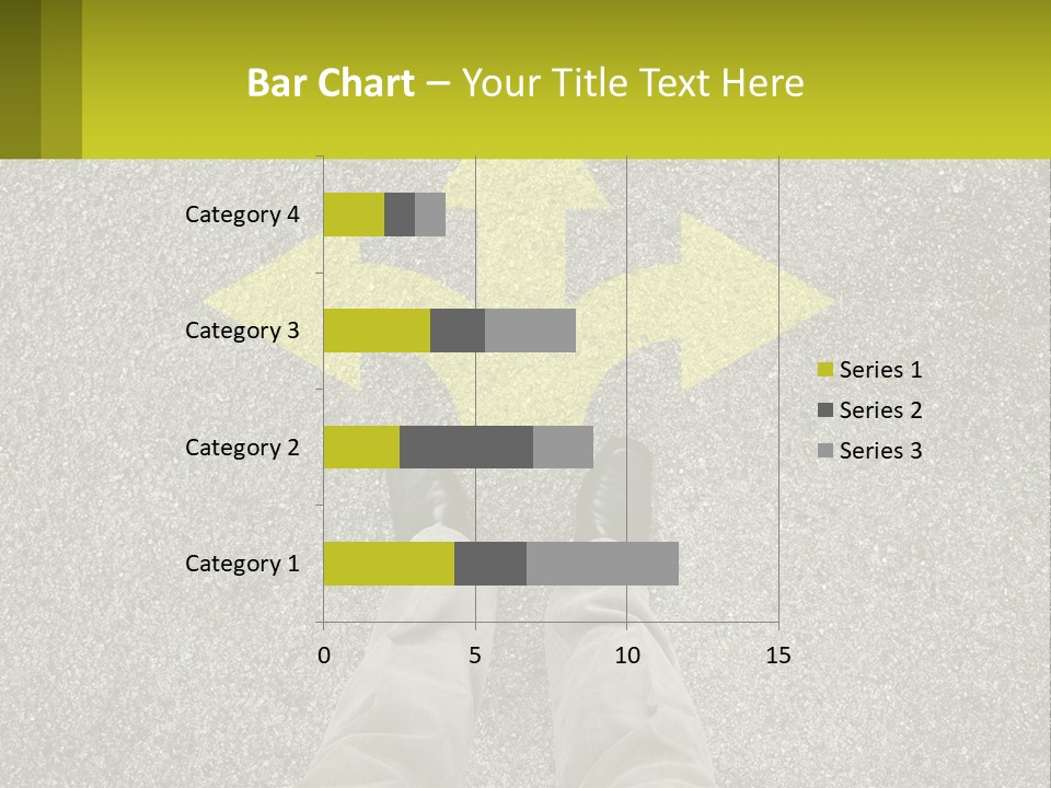 A Person Standing In Front Of A Yellow Arrow PowerPoint Template