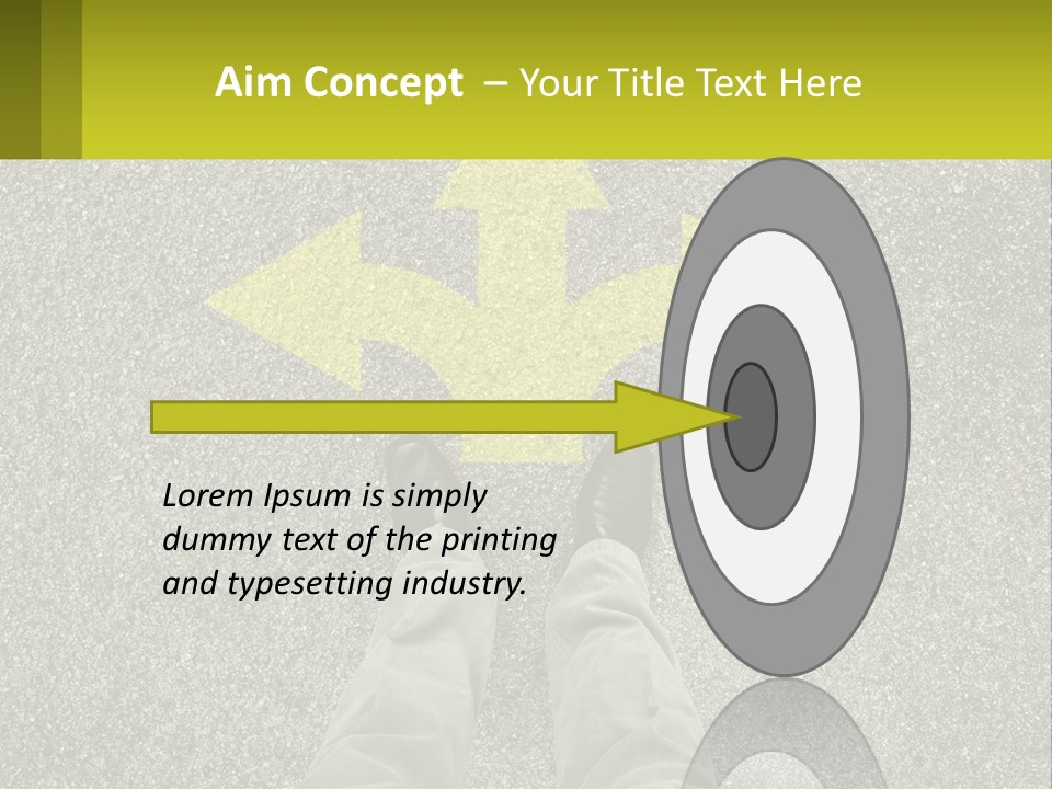 A Person Standing In Front Of A Yellow Arrow PowerPoint Template