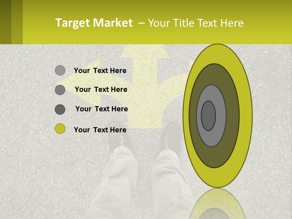 A Person Standing In Front Of A Yellow Arrow PowerPoint Template