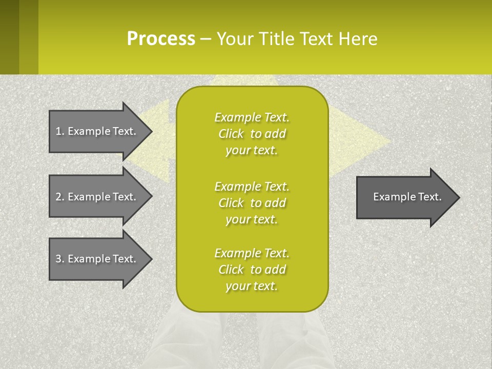 A Person Standing In Front Of A Yellow Arrow PowerPoint Template