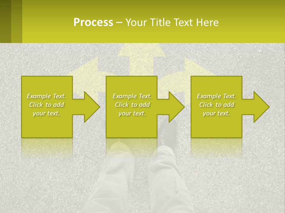 A Person Standing In Front Of A Yellow Arrow PowerPoint Template
