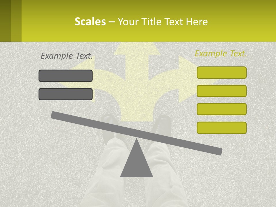 A Person Standing In Front Of A Yellow Arrow PowerPoint Template