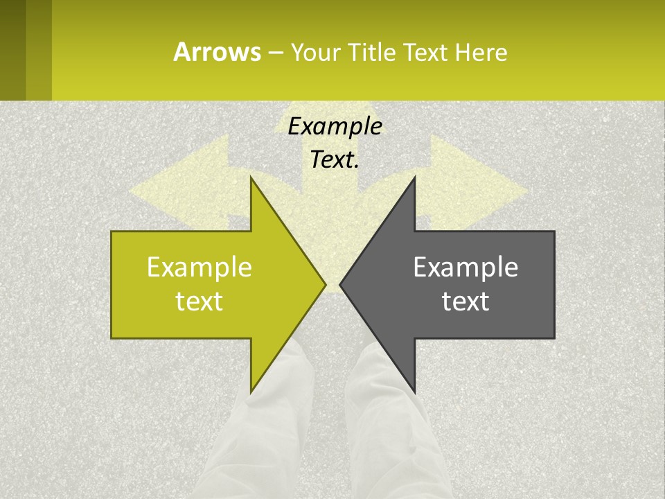 A Person Standing In Front Of A Yellow Arrow PowerPoint Template